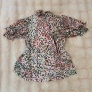 Blouse Colorful Floral Print Size Small